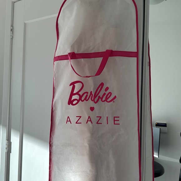 Azazie Keyhole Halter Stretch Satin Sheath Dress - Picture 3 of 14